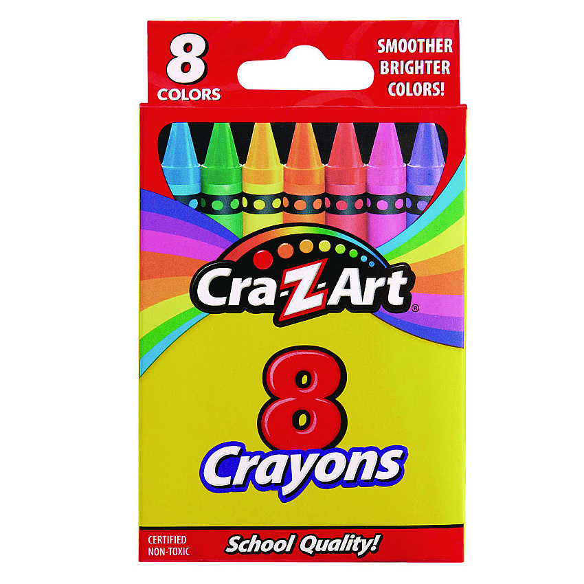 Cra-Z-Art Crayons, 8 Assorted Colors, 8/Pack (CZA1021248)