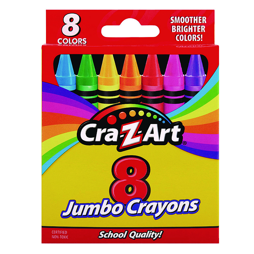 Cra-Z-Art Jumbo Crayons, 8 Assorted Colors, 8/Pack (CZA10203WM48)