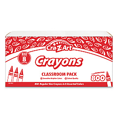Cra-Z-Art Crayons, 8 Assorted Colors, 800/Pack (CZA740031)