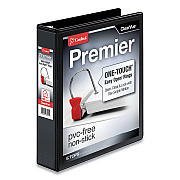 Cardinal Premier Easy Open ClearVue Locking Slant-D Ring Binder, 3 Rings, 1.5" Capacity, 11 x 8.5, Black (CRD10311)