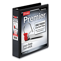 Cardinal Premier Easy Open ClearVue Locking Slant-D Ring Binder, 3 Rings, 1.5" Capacity, 11 x 8.5, Black (CRD10311)