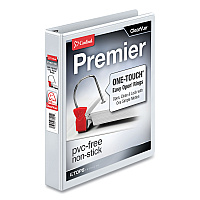 Cardinal Premier Easy Open ClearVue Locking Slant-D Ring Binder, 3 Rings, 1" Capacity, 11 x 8.5, White (CRD10300)