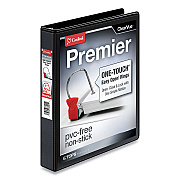 Cardinal Premier Easy Open ClearVue Locking Slant-D Ring Binder, 3 Rings, 1" Capacity, 11 x 8.5, Black (CRD10301)