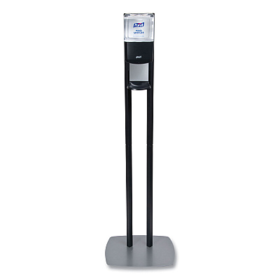PURELL ES8 Hand Sanitizer Floor Stand with Dispenser, 1,200 mL, 13.5 x 5 x 28.5, Graphite/Silver (GOJ7218DS)