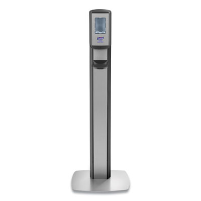 PURELL 7518DSSLV MESSENGER CS8 Silver Panel Floor Stand with Dispenser