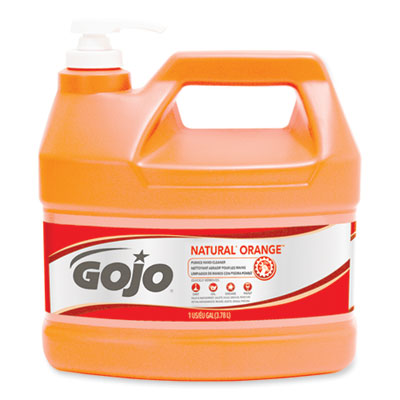 GOJO NATURAL ORANGE Pumice Hand Cleaner, Citrus, 1 gal Pump Bottle, 2/Carton (GOJ095502CT)