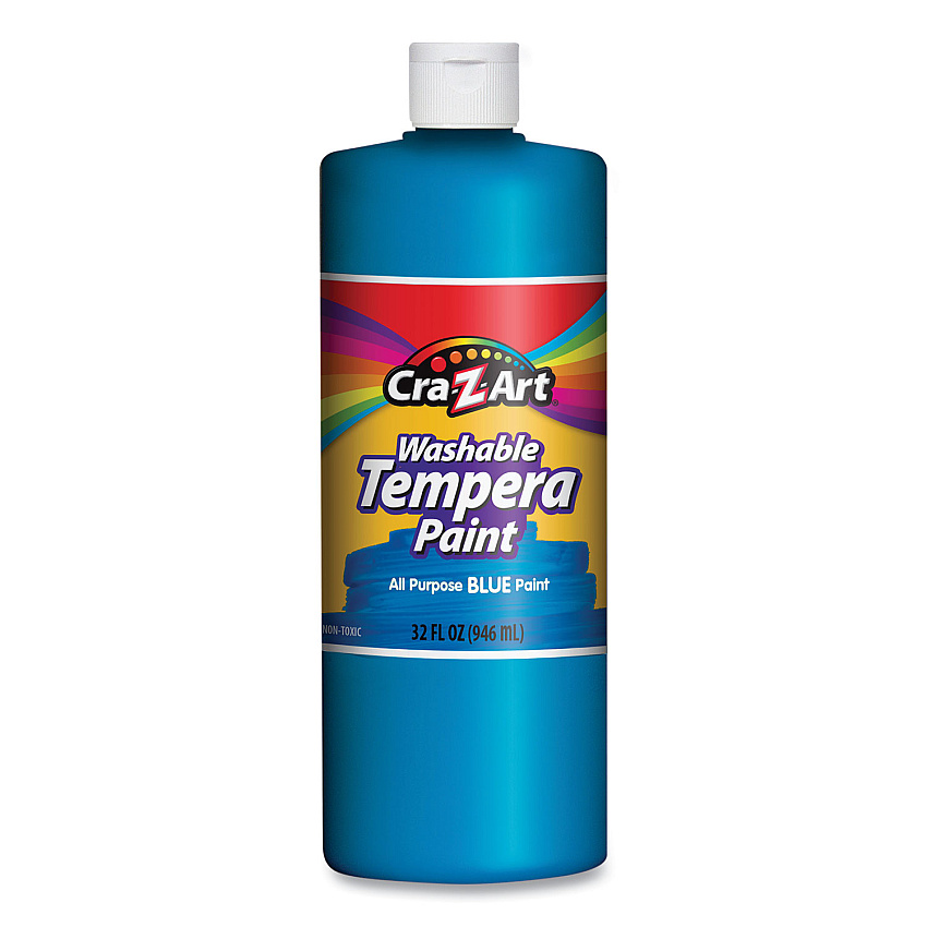 Cra-Z-Art Washable Tempera Paint, Blue, 32 oz Bottle (CZA760076)