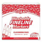 Cra-Z-Art Washable Fineline Markers Classpack, Fine Bullet Tip, Eight Assorted Colors, 200/Set (740071)