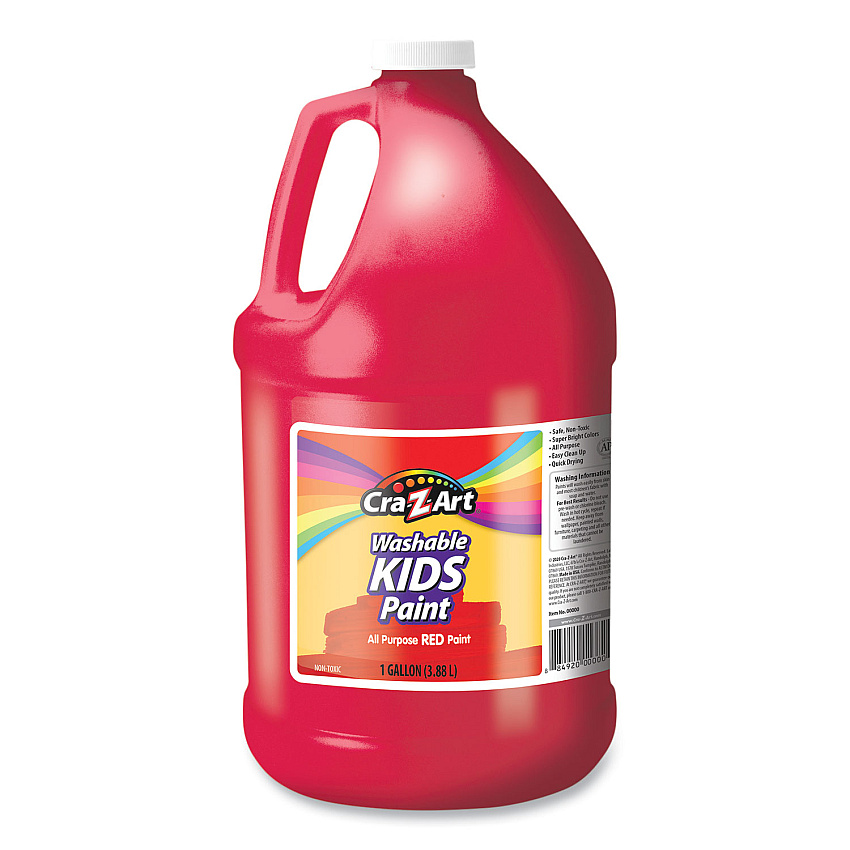 Cra-Z-Art Washable Kids Paint, Red, 1 gal Bottle (CZA760052)