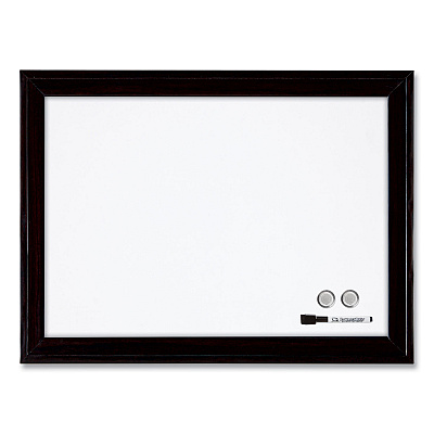 Quartet Home Decor Magnetic Dry Erase Board, 23 x 17, White Surface, Black Wood Frame (QRT79282)