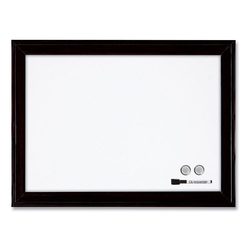Quartet Home Decor Magnetic Dry Erase Board, 23 x 17, White Surface, Black Wood Frame (QRT79282)