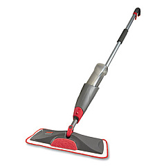 Rubbermaid Commercial Reveal Microfiber Spray Mop Kit, Microfiber Head, 54.5" Silver/Black Handle (RCP1M15GRYRD)