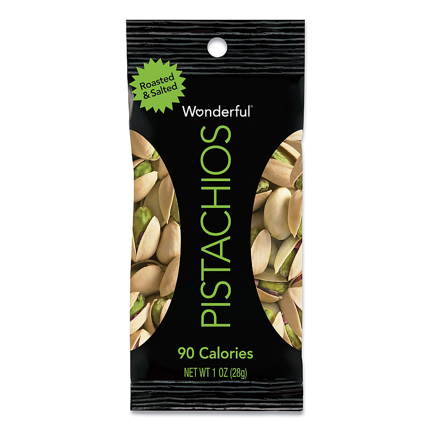 Paramount Farms Wonderful Pistachios, Roasted and Salted, 1 oz Pack, 12/Box (PAM072142A25X)