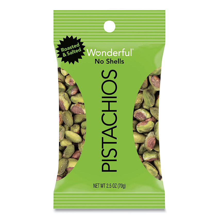 Paramount Farms Wonderful Pistachios, Dry Roasted and Salted, 2.5 oz, 8/Box (PAM070146A25M)