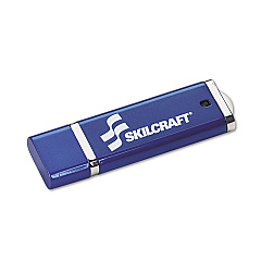 AbilityOne 7045015584993, SKILCRAFT USB Flash Drive with 256-Bit AES Encryption, 8 GB, Blue
