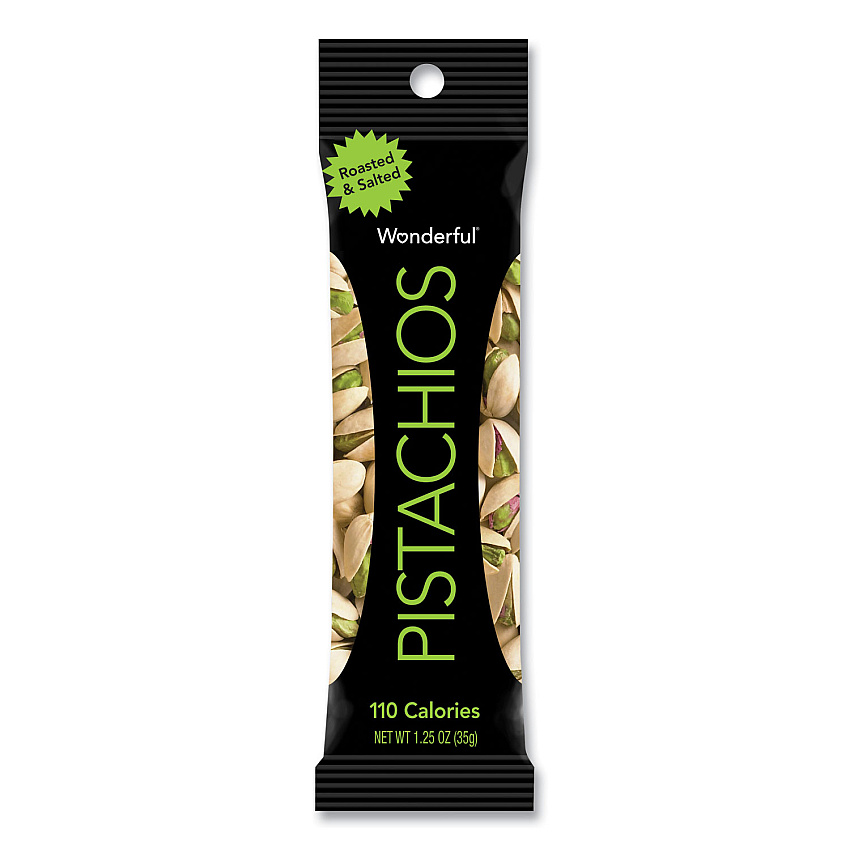 Paramount Farms Wonderful Pistachios, Salt and Pepper, 1.25 oz Pack, 12/Box (PAM091842A25S)
