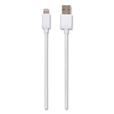 NXT Technologies Braided Apple Lightning Cable to USB-A Cable, 6 ft, White (NXT24383997)