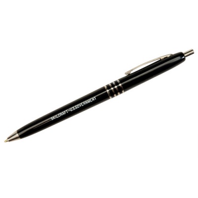 AbilityOne 7520009357136 SKILCRAFT U.S. Government Ballpoint Pen, Retractable, Medium 1 mm, Black Ink, Black Barrel, Dozen