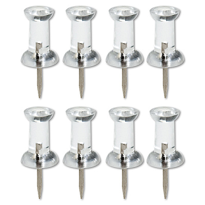 AbilityOne 7510009400935, SKILCRAFT Push Pins, Plastic, Clear, 0.38", 100/Box