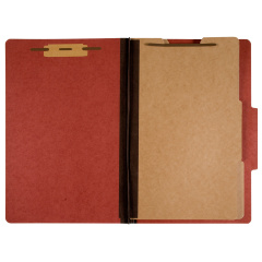 AbilityOne 7530009908884 SKILCRAFT Classification Folder, 2" Expansion, 2 Dividers, 6 Fasteners, Letter Size, Earth Red Exterior