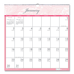House of Doolittle Recycled Monthly Wall Calendar, Breast Cancer Awareness Artwork, 12 x 12, White/Pink/Gray Sheets, 12-Month (Jan-Dec): 2026 (3671)
