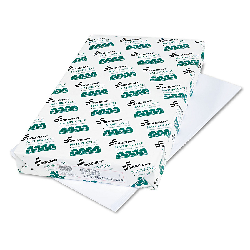 AbilityOne 7530015399833, SKILCRAFT Nature-Cycle Copy Paper, 92 Bright, 20 lb Bond Weight, 11 x 17, White, 500 Sheets/Ream, 5 Reams/CT