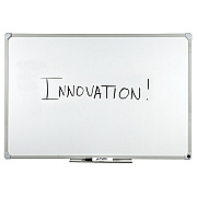 AbilityOne 7110015550294, SKILCRAFT Magnetic Porcelain Marker Board, 24 x 36, White Surface, Aluminum/Black Plastic Frame