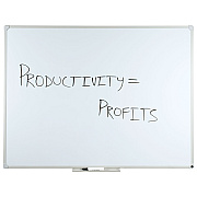 AbilityOne 7110015550293, SKILCRAFT Magnetic Porcelain Marker Board, 36 x 48, White Surface, Aluminum/Black Plastic Frame