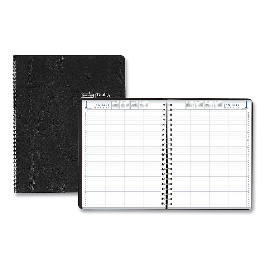 House of Doolittle Eight-Person Group Practice Daily Appointment Book, 11 x 8.5, Black Cover, 12-Month (Jan to Dec): 2026 (28102)