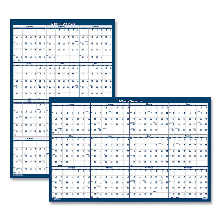 House of Doolittle Recycled Yearly Reversible Wall Calendar Non-Laminated, 24 x 37, White/Blue Sheets, 12-Month (Jan to Dec): 2026 (3990)