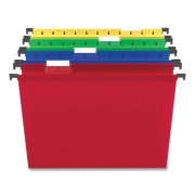 TRU RED Plastic Hanging File Folders, Letter Size, 1/5-Cut Tabs, Assorted Colors, 20/Box (645587)