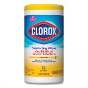 Clorox Disinfecting Wipes, 7 x 7.75, Crisp Lemon, 75/Canister (01628EA)