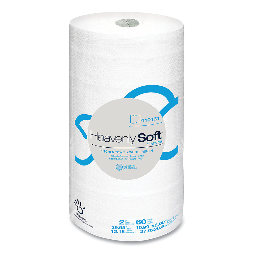 Papernet Heavenly Soft Kitchen Paper Towel, Special, 2-Ply, 8 x 11, White, 60/Roll, 30 Rolls/Carton (SOD410131)