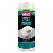 WEIMAN Granite and Stone Disinfectant Wipes, 7 x 8, Spring Garden Scent, 30/Canister, 6 Canisters/Carton (54A)