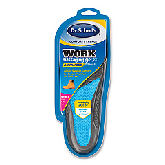 Dr. Scholl's Comfort and Energy Work Massaging Gel Insoles, Women Sizes 6 to 11, Black/Blue, Pair (DSC59064)