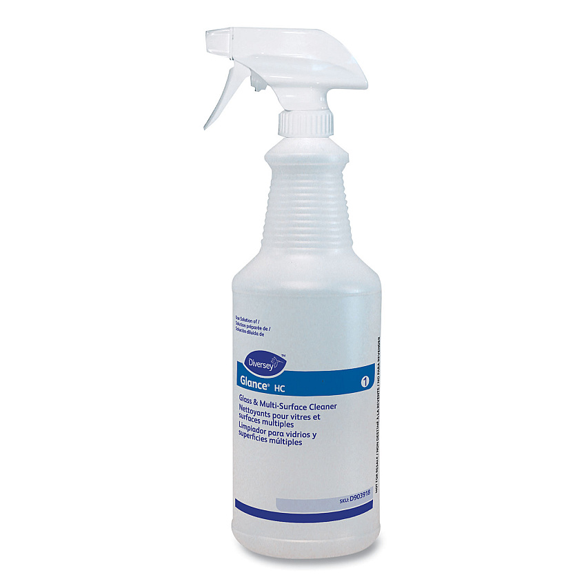 Diversey Glance HC Glass and Multi-Surface Cleaner Empty Bottle, 32 oz, Clear (DVOD903918)