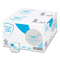Papernet Double Layer Toilet Tissue, Septic Safe, 1-Ply, White, Virgin, 850 Sheets/Roll, 96 Rolls/Carton (SOD410011)