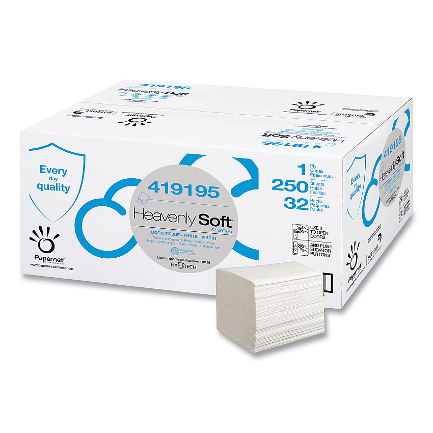 Papernet Heavenly Soft Multi-Fold Towel, Special, 1-Ply, 4.1 x 5.1, White, 250/Pack, 32 Packs/Carton (SOD419195)