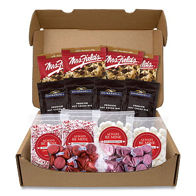 Snack Box Pros Always Be Mine Valentine's Day Box, Cocoa/Marshmallows/Candy/Cookies, 5 lb Box, 14 Packets/Box (GRR70000119)