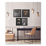 MasterVision Black Shadow Message Board Set: (1) Bulletin, (1) Bulletin/Dry Erase, (1) Magnetic Dry Erase, Assorted Sizes, Black Frames (BVCSOR034)