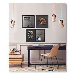 MasterVision Black Shadow Message Board Set: (1) Bulletin, (1) Bulletin/Dry Erase, (1) Magnetic Dry Erase, Assorted Sizes, Black Frames (BVCSOR034)