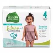 Seventh Generation Free and Clear Baby Diapers, Size 4, 20 lbs to 32 lbs, 25/Pack, 4 Packs/Carton (44875)