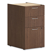 HON Mod Support Pedestal, Left or Right, 3-Drawers: Box/Box/File, Legal/Letter, Sepia Walnut, 15" x 20" x 28" (HONPLPSBBFLE1)