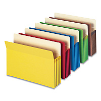 Smead Colored File Pockets, 3.5" Expansion, Legal Size, Assorted Colors, 5/Pack (SMD74892)