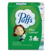 Puffs Plus Lotion Facial Tissue, 2-Ply, White, 124/Box, 3 Box/Pack (39363PK)