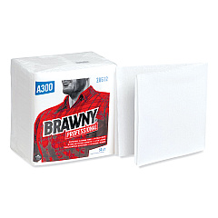 Brawny Professional Professional Cleaning Towels, 1-Ply, 12 x 13, White, 50/Pack, 18 Packs/Carton (GPC28612)