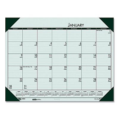 House of Doolittle EcoTones Recycled Monthly Desk Pad Calendar, 22 x 17, Green-Tint/Woodland Green Sheets/Corners, 12-Month (Jan to Dec): 2026 (12471)