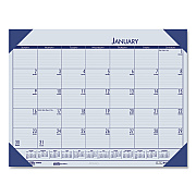 House of Doolittle EcoTones Recycled Monthly Desk Pad Calendar, 22 x 17, Ocean Blue Sheets/Corners, Black Binding, 12-Month (Jan-Dec): 2026 (12440)