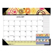 House of Doolittle Recycled Desk Pad Calendar, Geometric Artwork, 22 x 17, White Sheets, Black Binding/Corners,12-Month (Jan to Dec): 2023 (149)