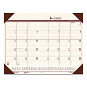 House of Doolittle EcoTones Recycled Monthly Desk Pad Calendar, 22 x 17, Moonlight Cream Sheets, Brown Corners, 12-Month (Jan to Dec): 2026 (12441)